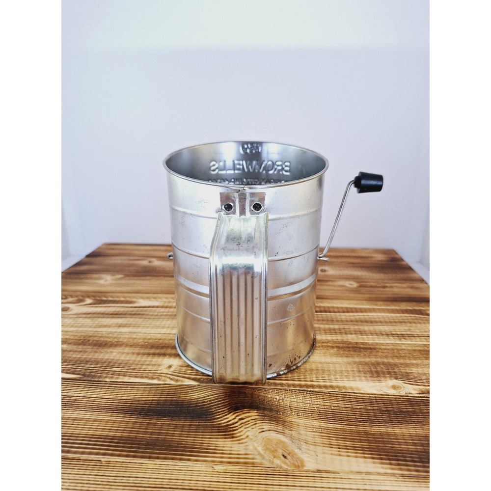 Vintage Bromwell's 3 Cup‎ Measuring Hand Crank Flour Sifter Black Plastic #39 - Picture 3 of 10